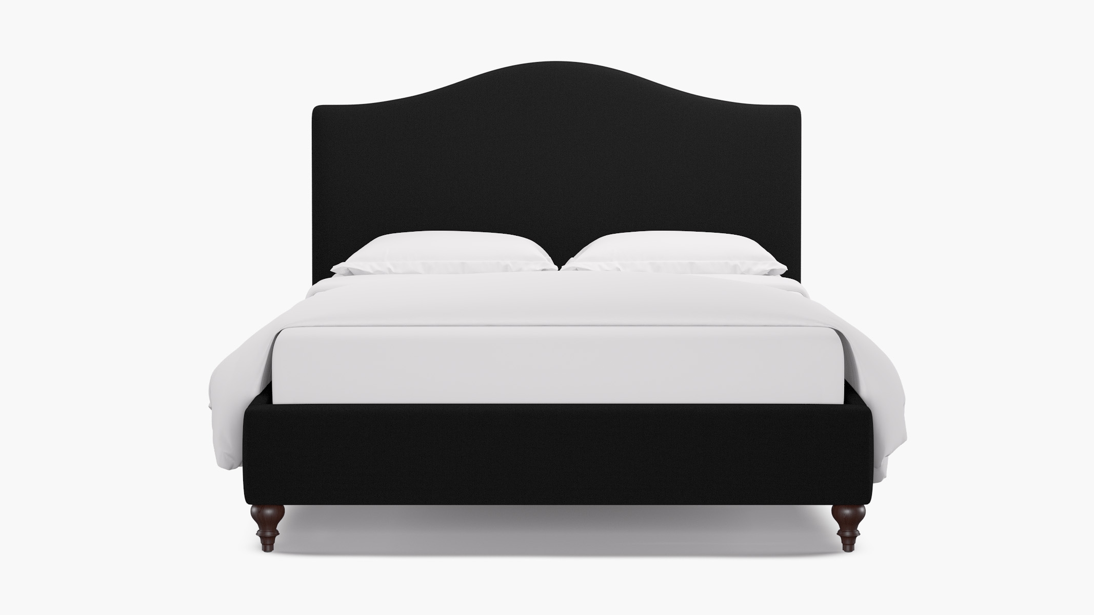 Camelback Bed, Raven Everyday Linen, Espresso Traditional Turned Leg, Twin - Image 0