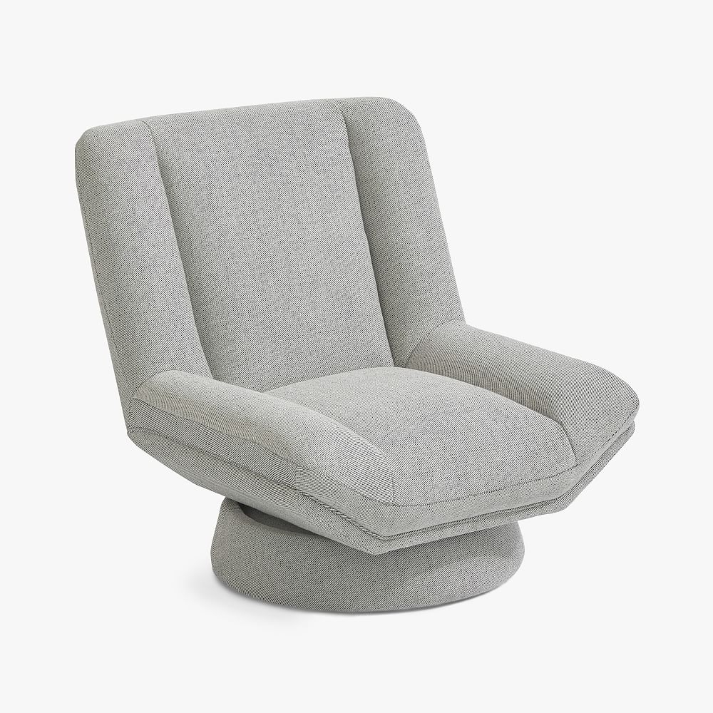 Boucle Twill Gravel Cole Swivel Lounge Chair, In-Home Delivery - Image 0