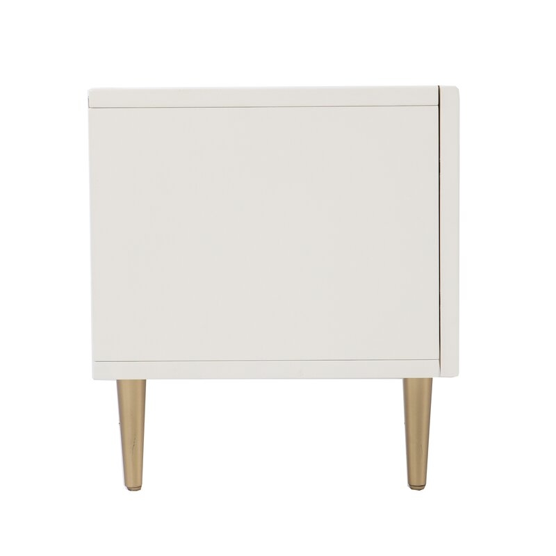 Pilston TV Stand for TVs up to 58", White & Gold - Image 3