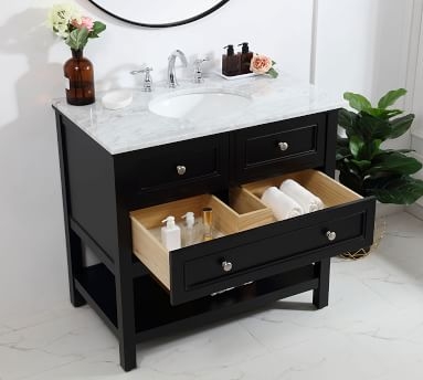 Taryn Single Sink Vanity, 1 Drawer, Black, 36" - Image 3