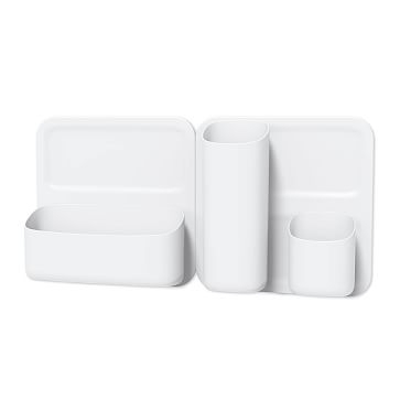 Honey Can Do Collection Perch 3-Piece Magnetic Wall Storage System, White - Image 1