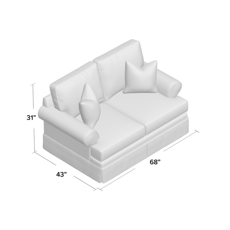 Negley 68" Flared Arm Loveseat / Spinnsol Optic White - Image 1