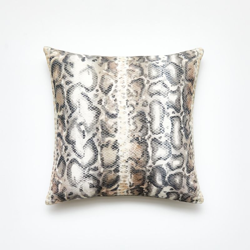 Viper Snakeskin Throw Pillow with Feather-Down Insert 18" - Image 1