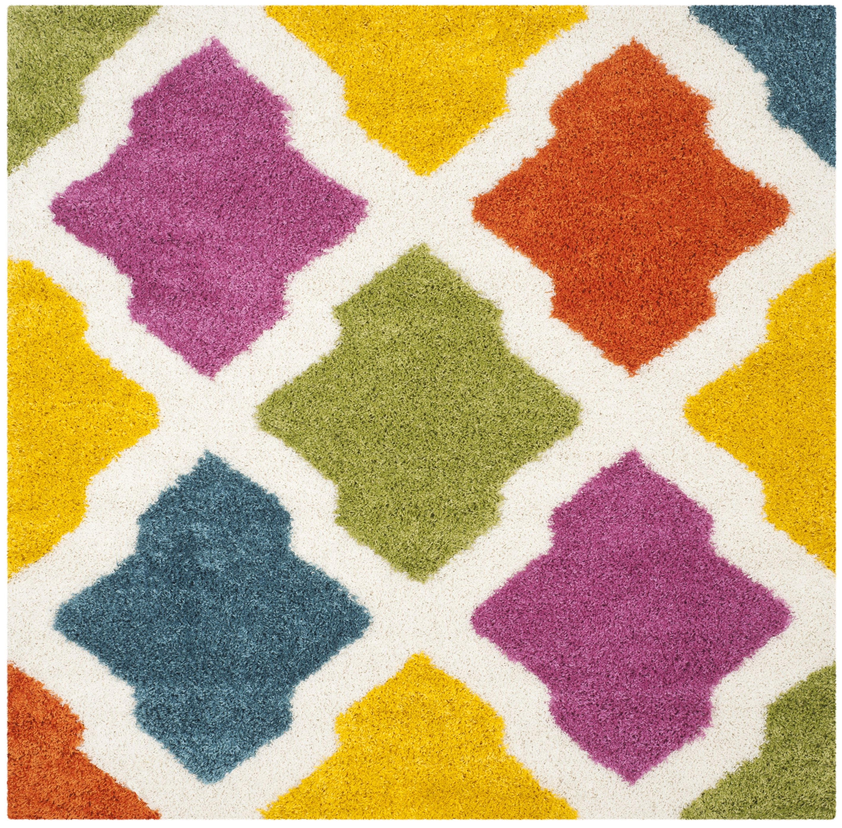 Arlo Home Woven Area Rug, SGK562A, Ivory/Multi,  6' 7" X 6' 7" Square - Image 0