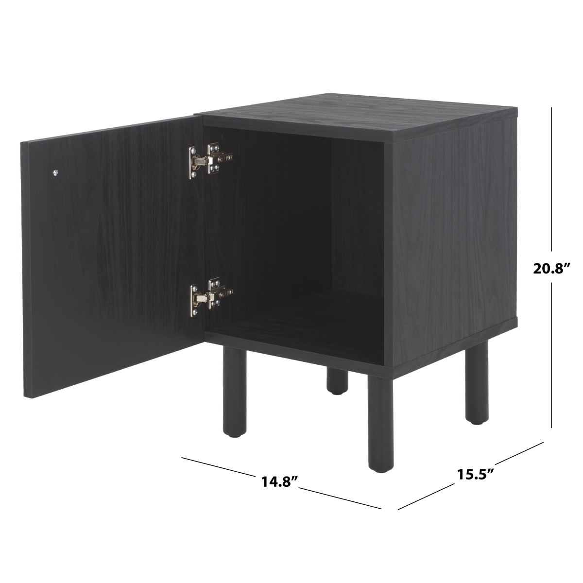 Ophelia 1 Door Night Stand - Black / Natural - Safavieh - Image 9