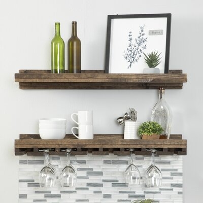 Bernon Solid Wood Wall Mounted Wine Glass Rack - Image 0