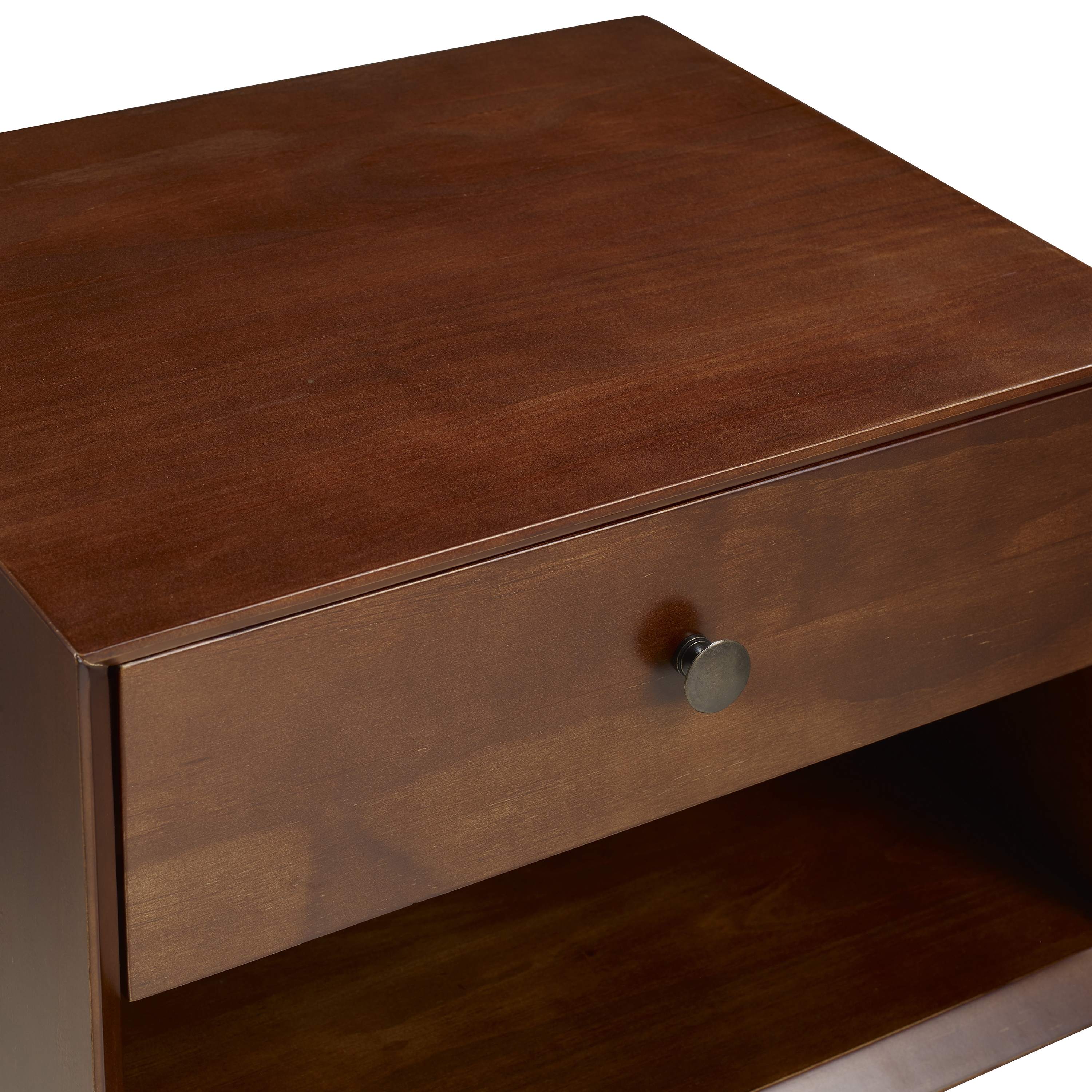 Mid Century 1 Drawer Solid Wood Nightstand - Walnut - Image 6
