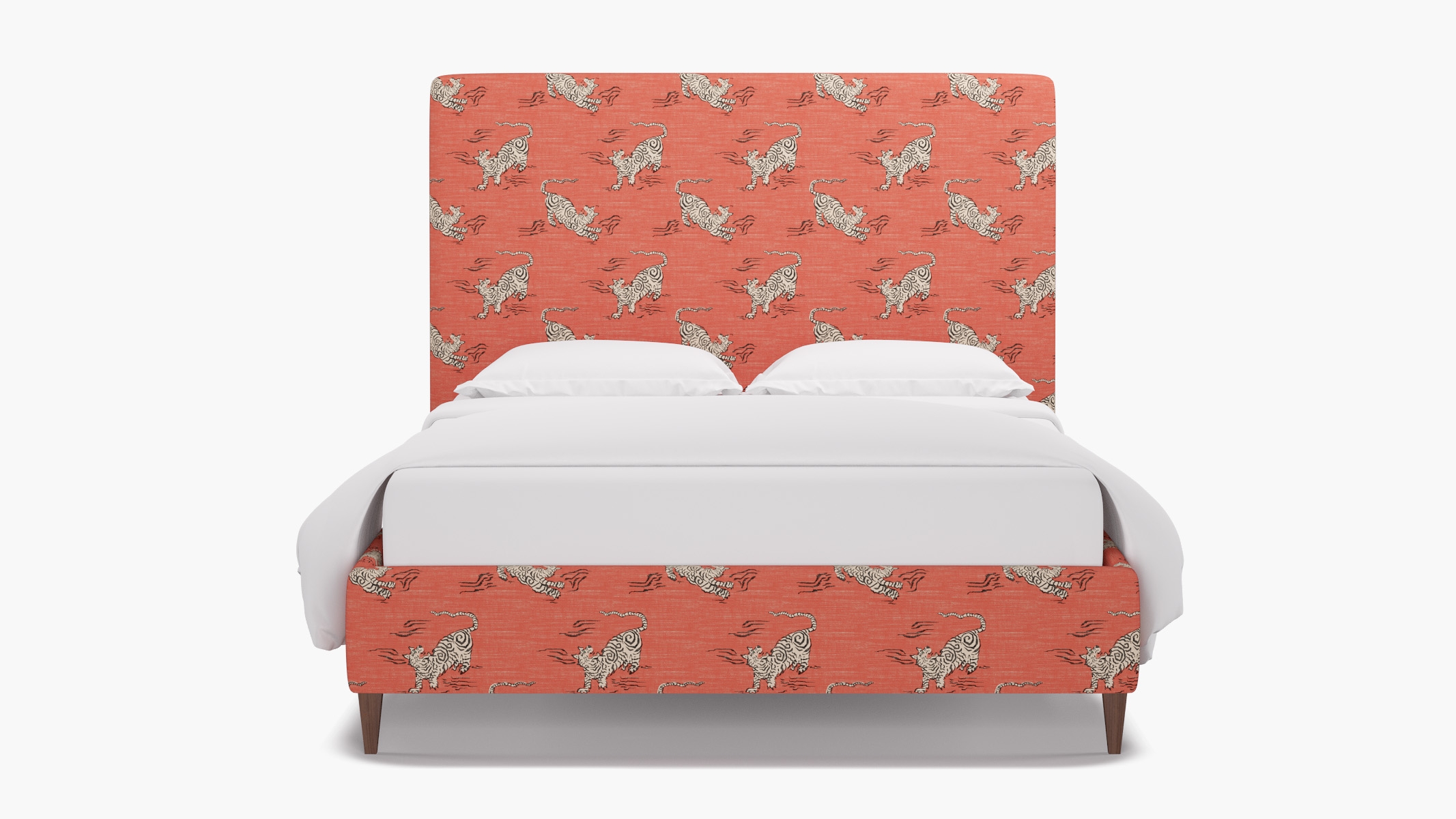Classic Bed, Coral Tigresse, Walnut Square Tapered Leg, Twin - Image 0