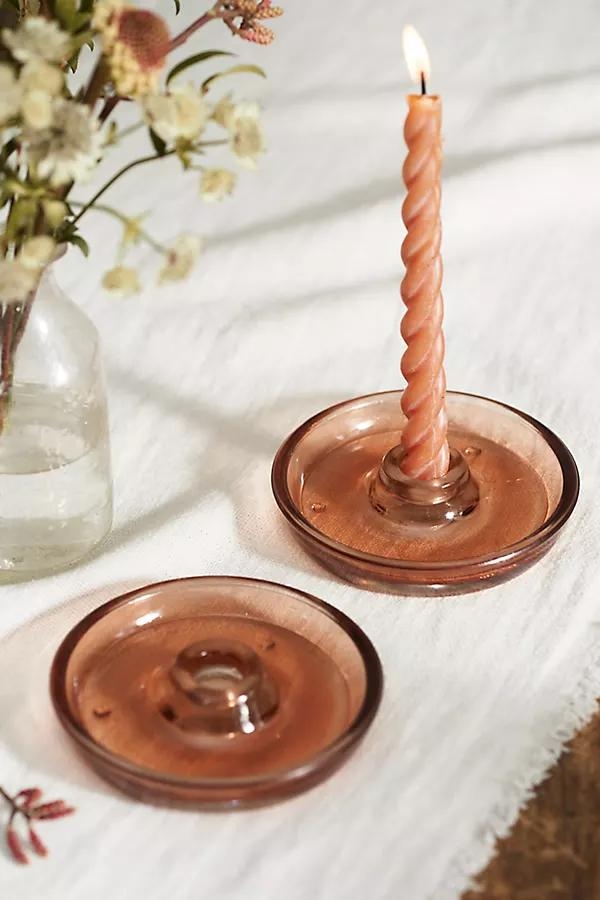 Saucer Taper Holders, Set of 2 - Image 0