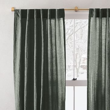 European Flax Linen Melange Curtain - Olive - Image 3