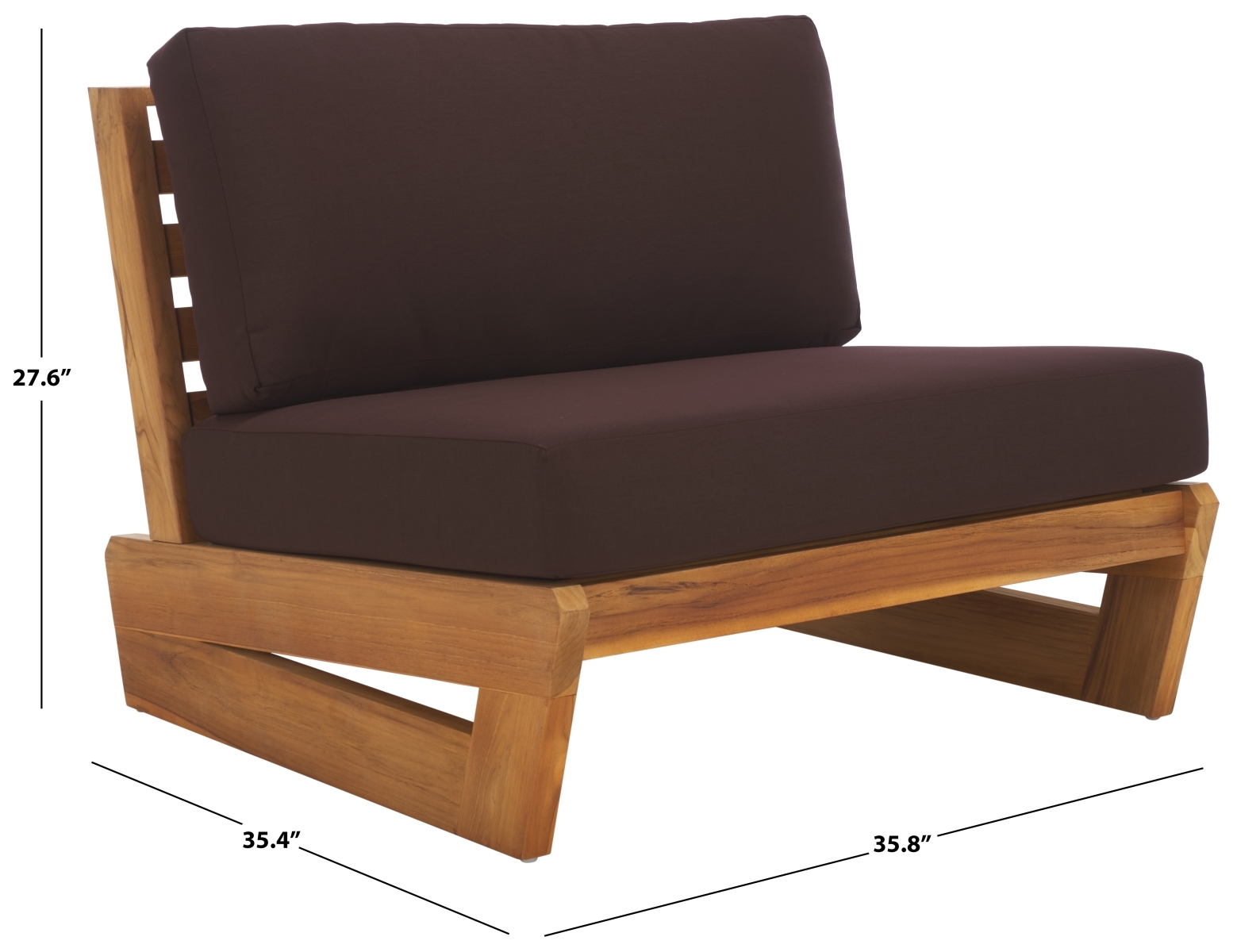 Julianne Teak Patio Chair - Natural/Dark Brown - Image 7