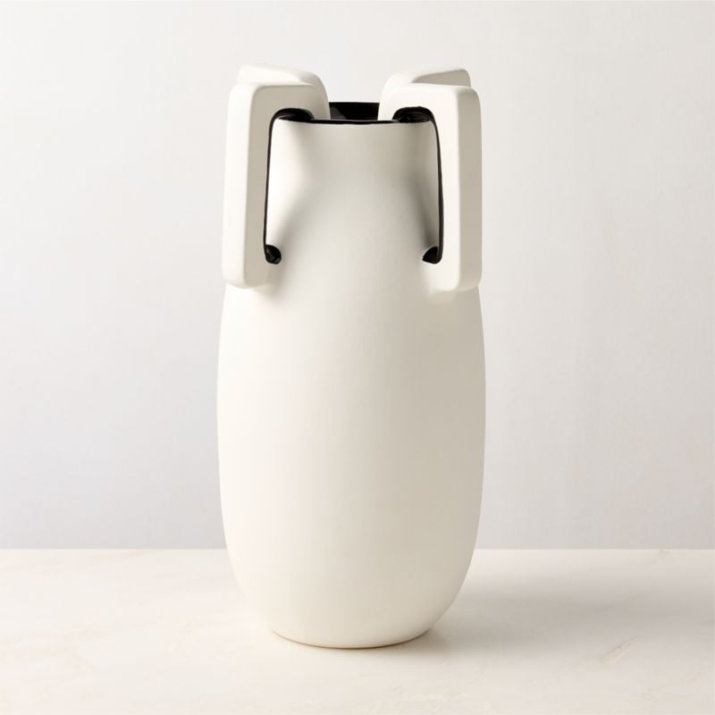 Ethel White and Black Ceramic Vase - Image 1