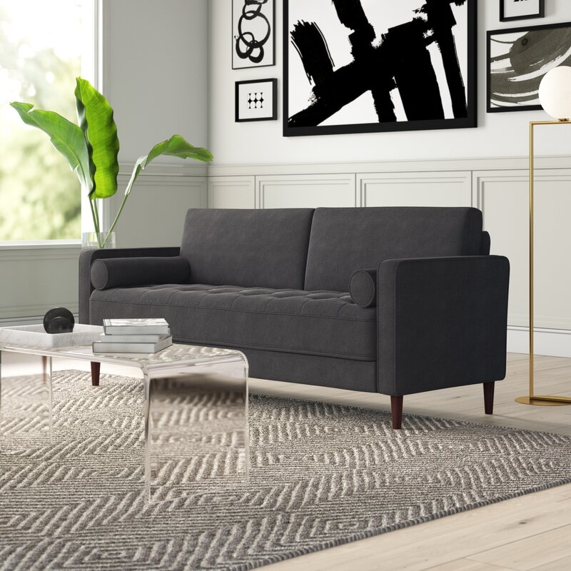 Garren 75.6" Square Arm Sofa, Heather Gray - Image 6