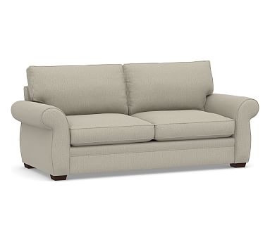 Pearce Roll Arm Upholstered Sofa 81", Down Blend Wrapped Cushions, Chenille Basketweave Pebble - Image 0