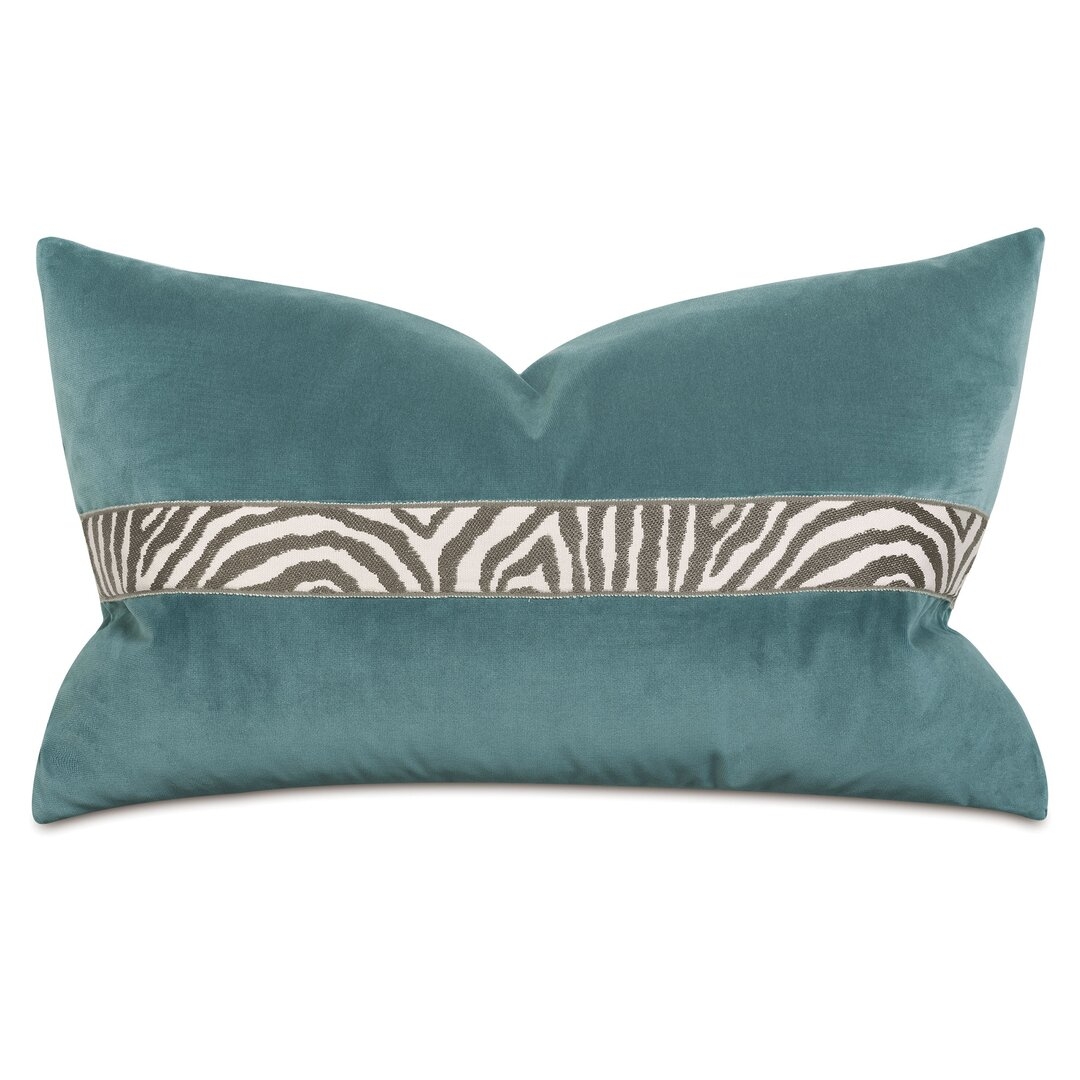 Eastern Accents Uma Zebra Border Decorative Pillow In Teal - Image 0