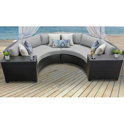 Tegan 4 Piece Rattan Sectional Seating Group with Cushions - Image 0