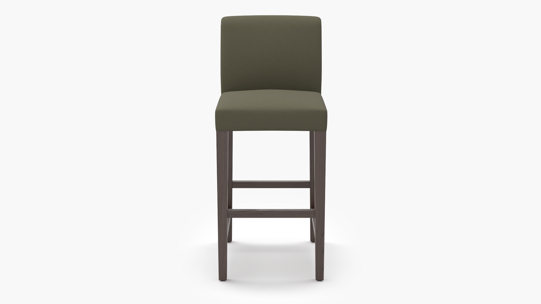 Signature Dining Bar Stool, Olive Everyday Linen, Espresso Square Tapered Leg - Image 0