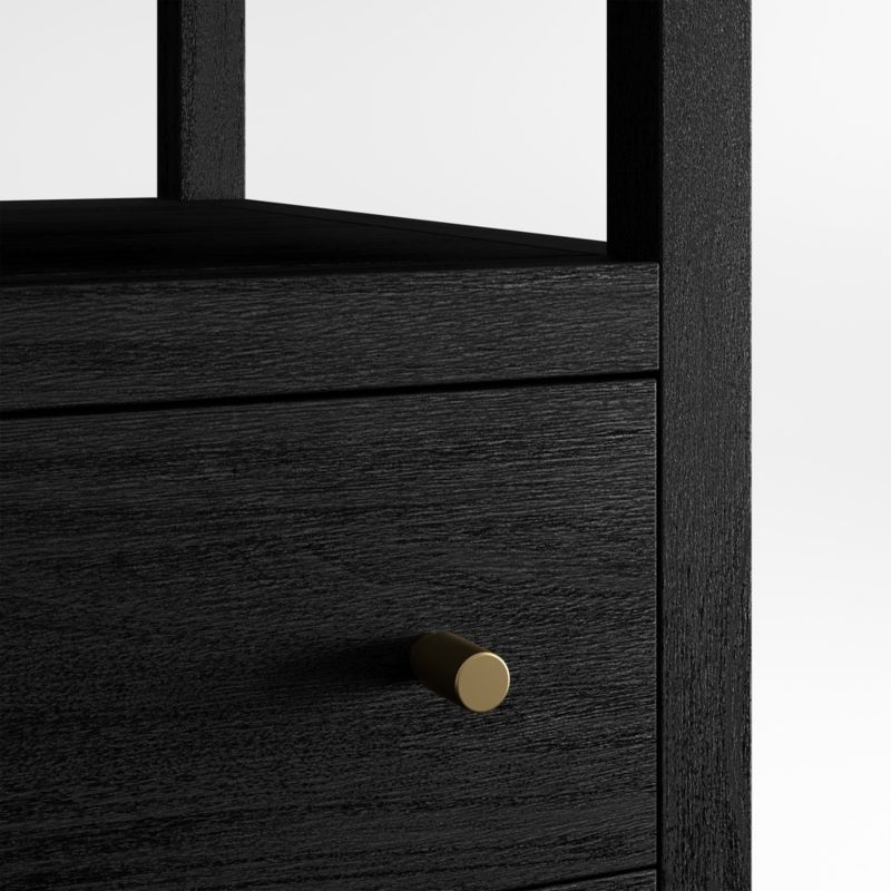 Keane 31.5" Black Solid Wood Charging Nightstand - Image 4