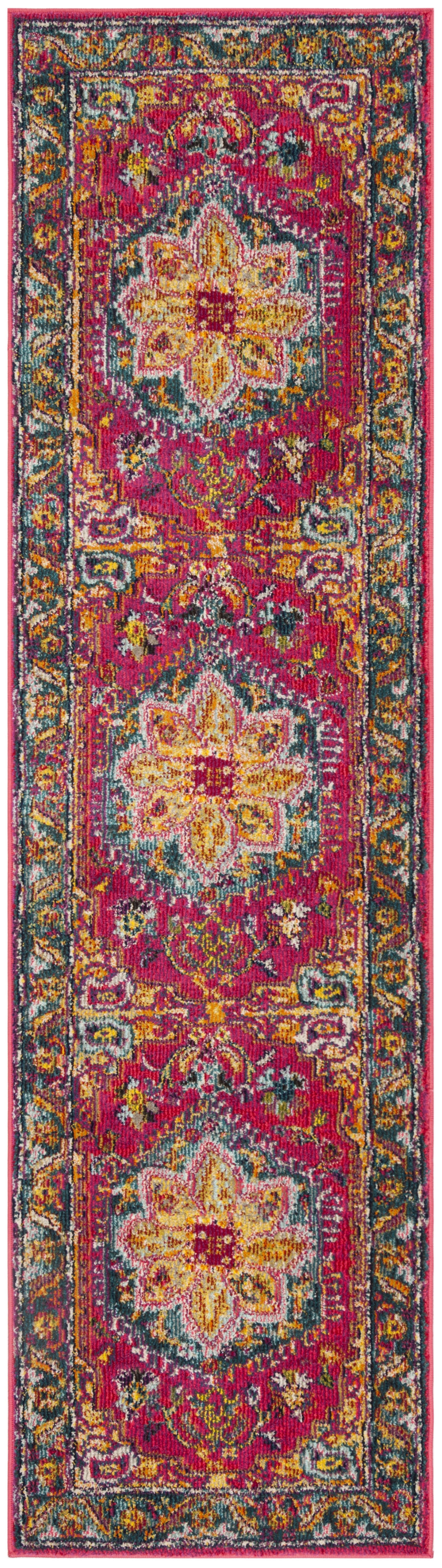 Arlo Home Woven Area Rug, PHX153R, Fuchsia/Blue,  2' 3" X 8' - Image 0