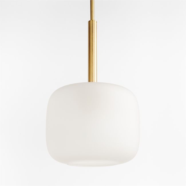 Colombe Burnished Brass and Glass Pendant Light 10" - Image 0
