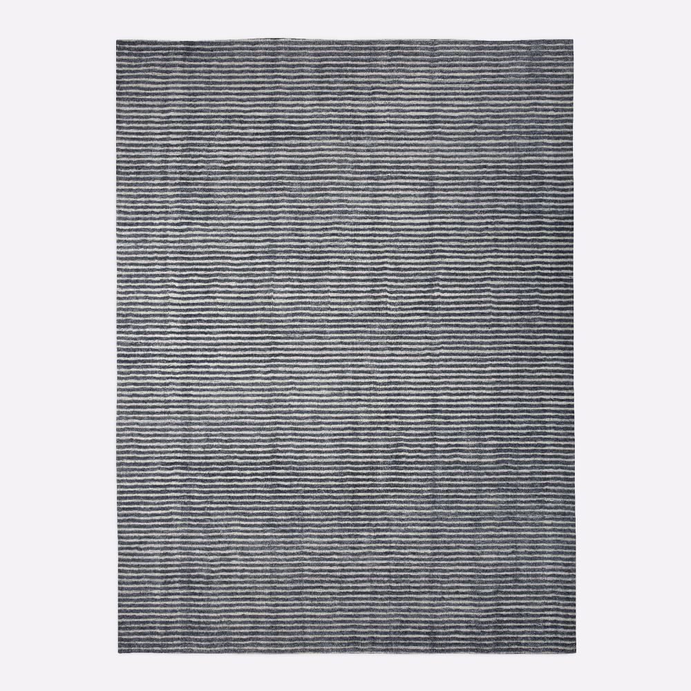 Terra Stripes Rug, 6x9, Slate - Image 0