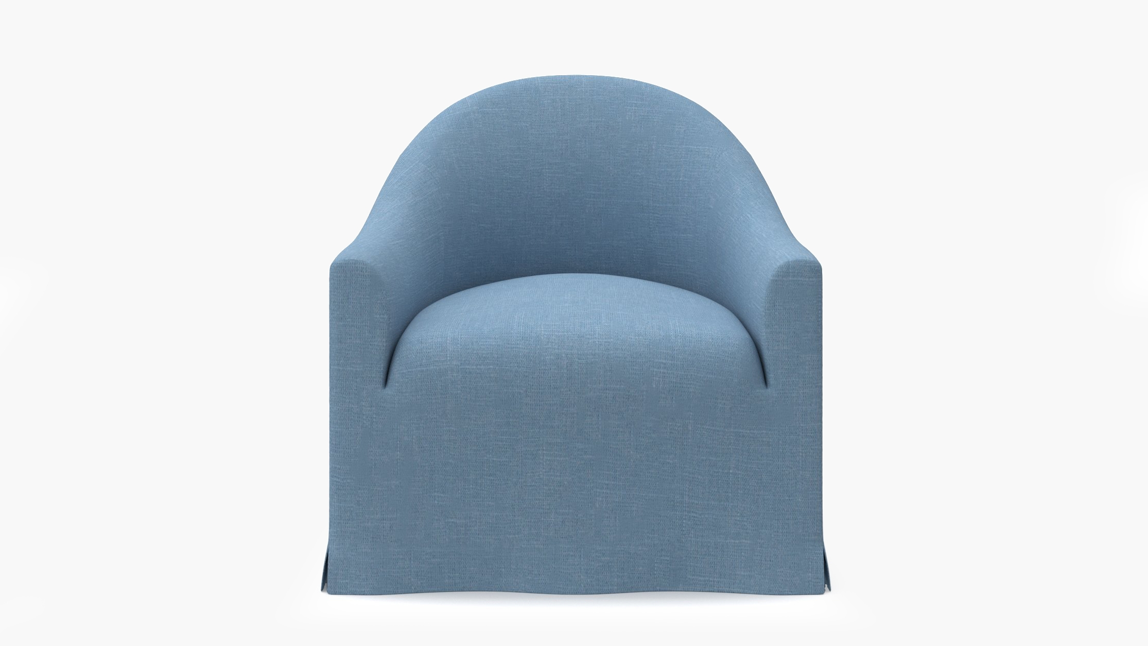 Slipcover Swivel Chair, French Blue Everyday Linen - Image 0