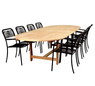 Nassau Extending Teak Oval Dining Table, Small 59"-79" - Image 6