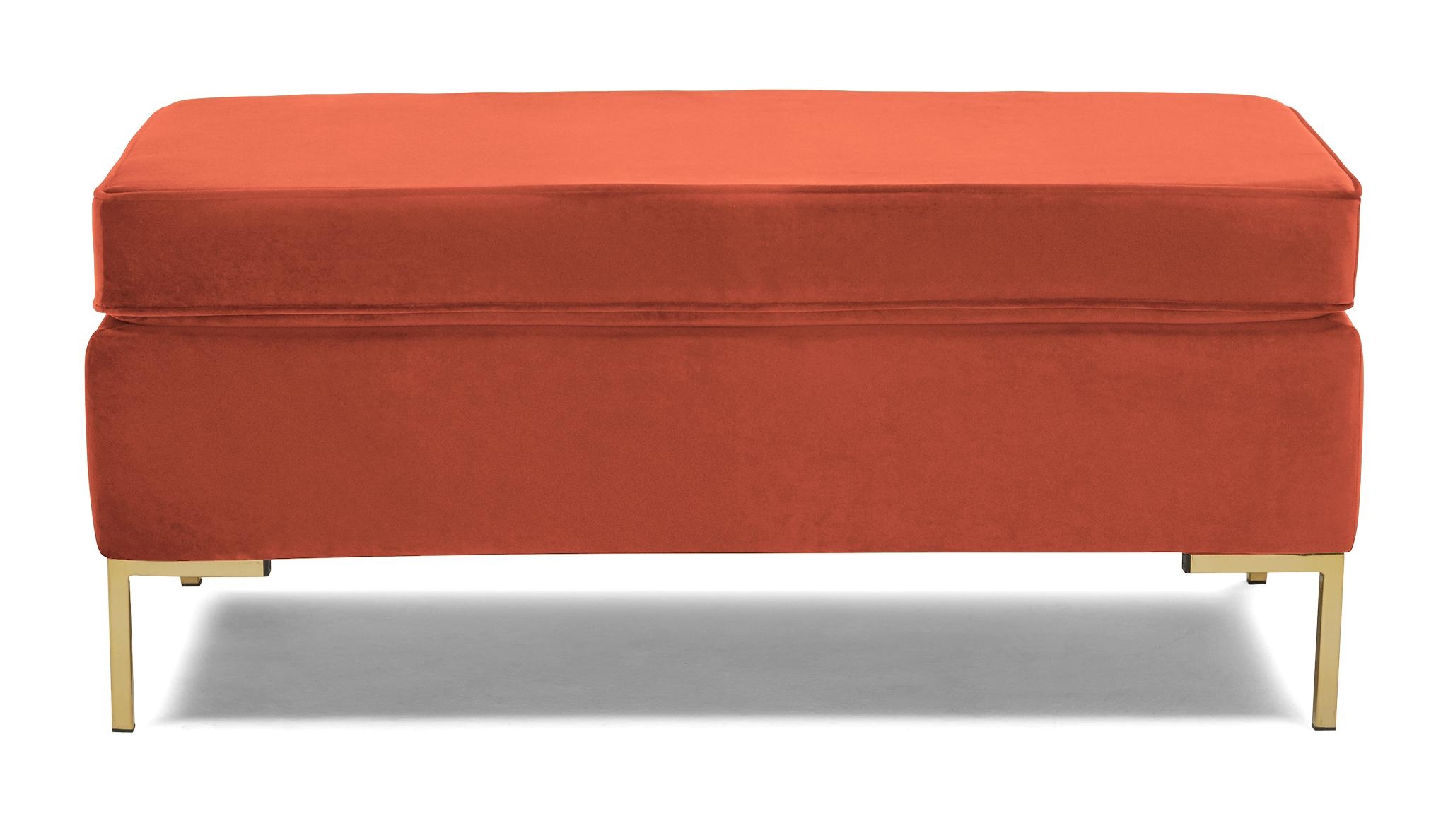 Orange Dee Mid Century Modern Bench with Storage - Key Largo Coral - Image 0