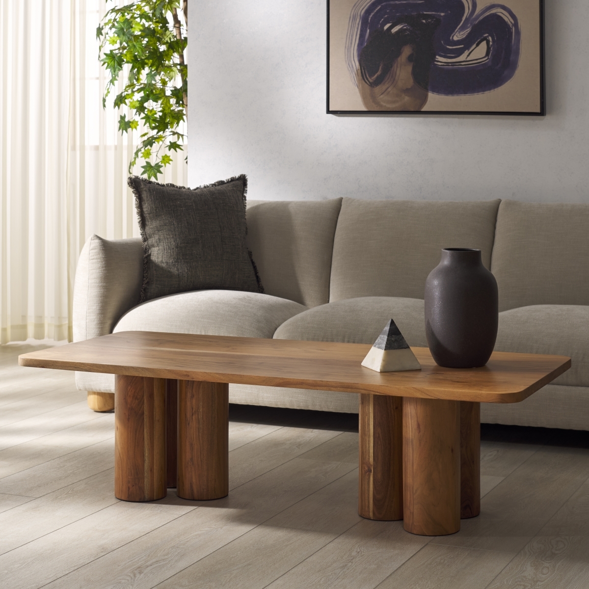 Kathalina Wood Coffee Table - Natural - Image 1