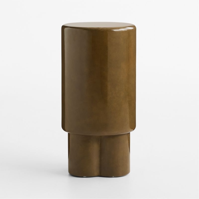 Figure Olive Green Tadelakt 12" Drink Table - Image 2