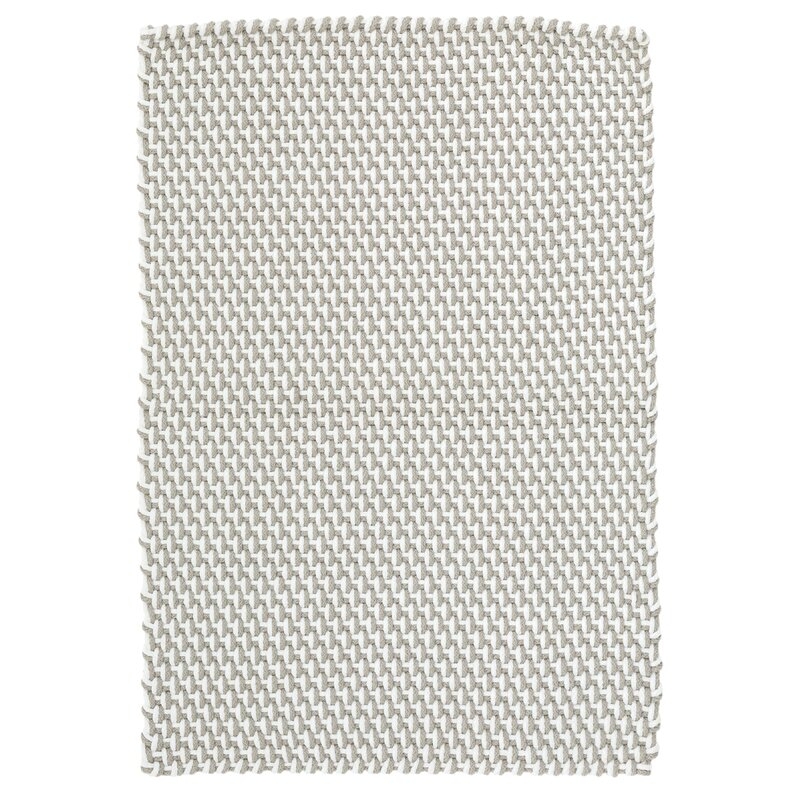 Dash and Albert Rugs Two-Tone Rope Geometric Hand Braided Platinum/White Indoor/Outdoor Area Rug - Image 0
