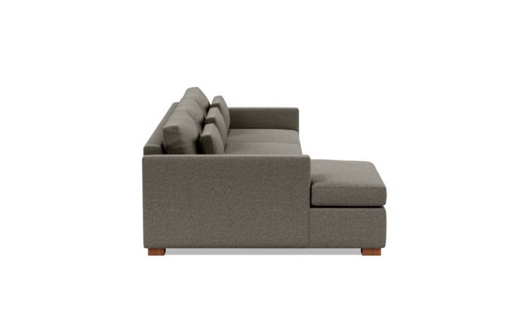 Charly Sleeper Sleeper Sectional with Grey Shade Fabric, extended chaise, and Oiled Walnut legs - Image 2