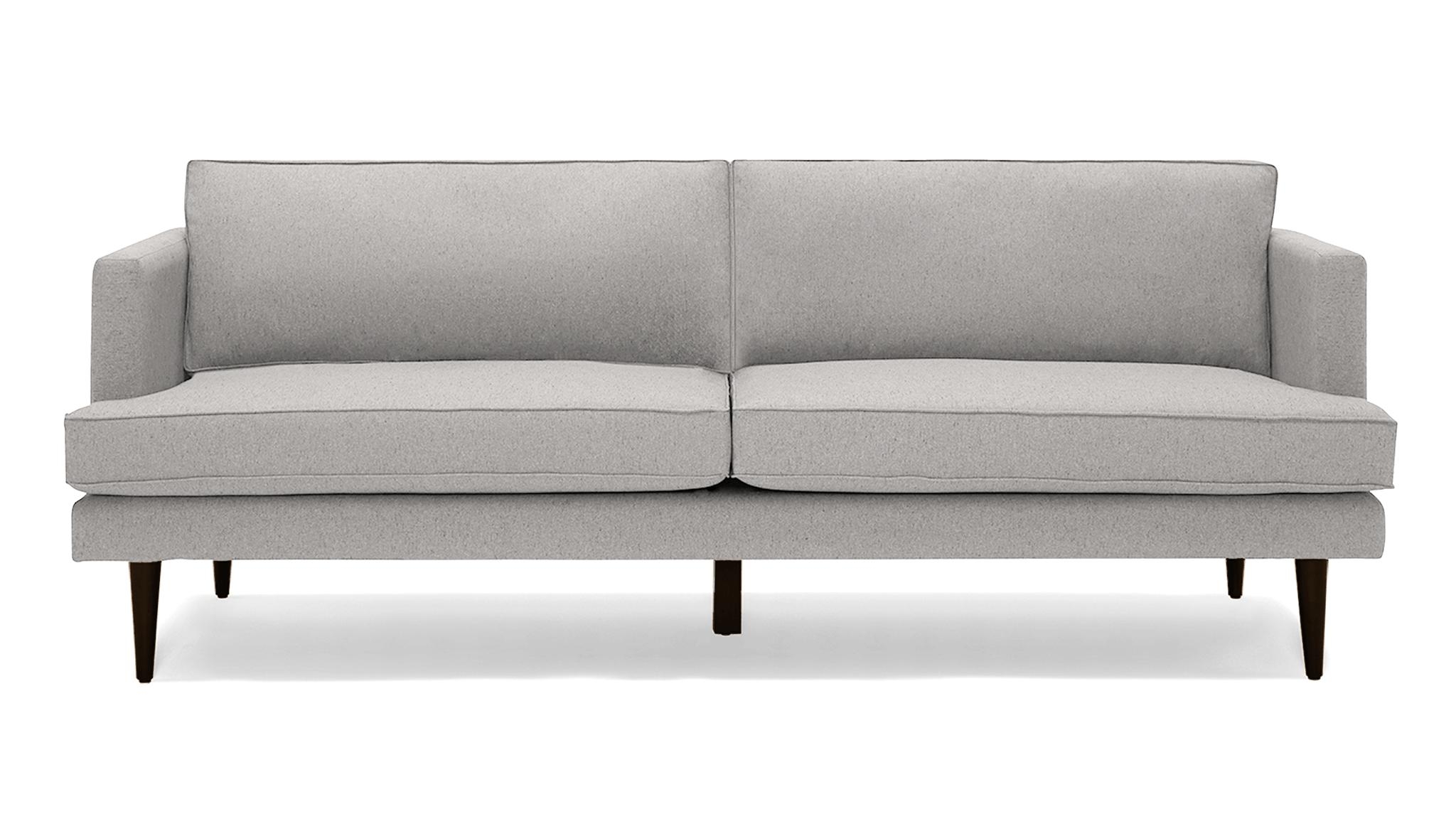 Gray Preston Mid Century Modern 86" Sofa - Sunbrella Premier Fog - Mocha - Image 0