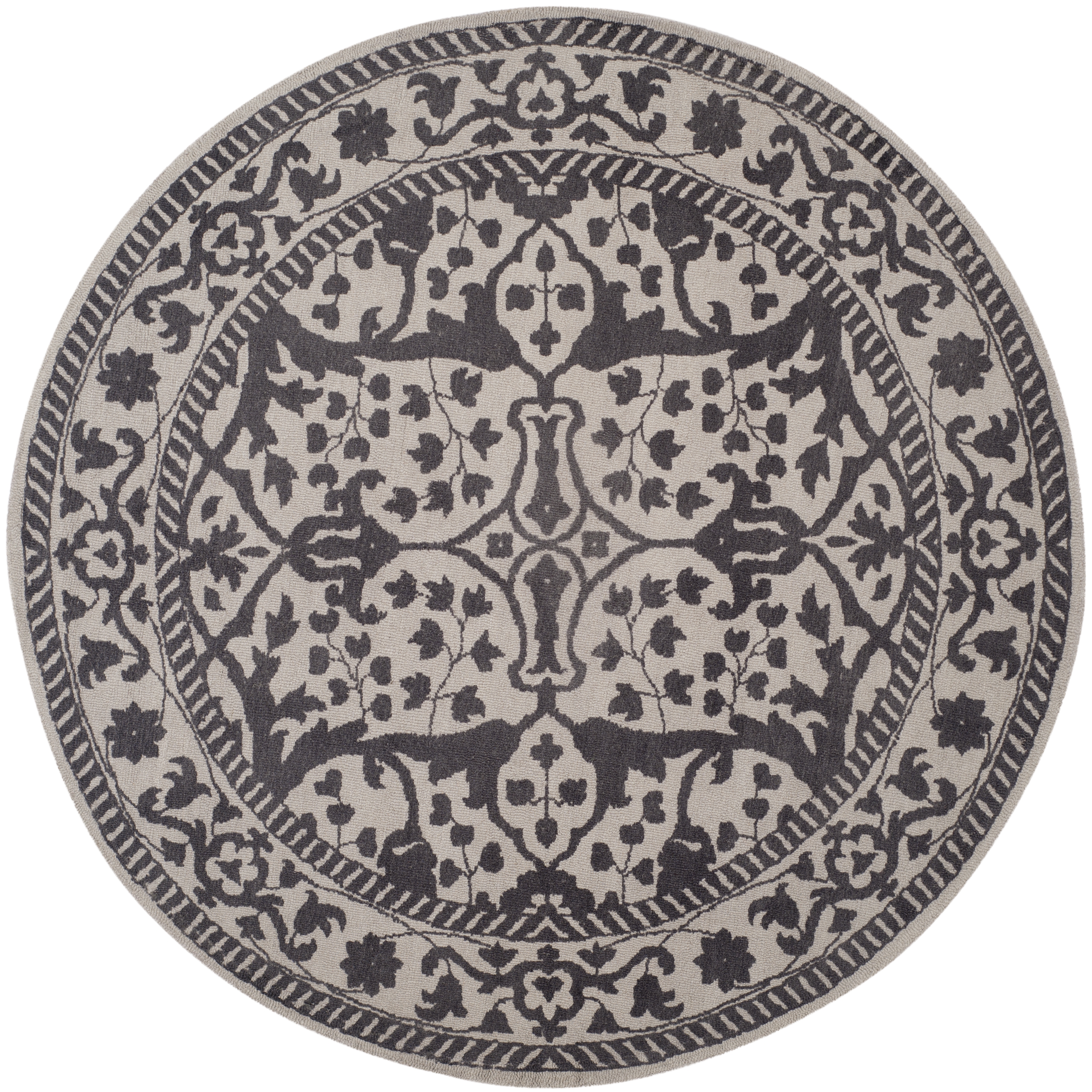 Arlo Home Hand Tufted Area Rug, RVT102H, Silver/Grey,  6' X 6' Round - Image 0