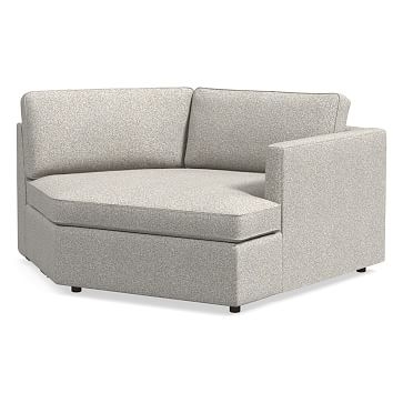 Harris RA Cozy Corner, Poly, Chenille Tweed, Storm Gray, Concealed Supports - Image 0