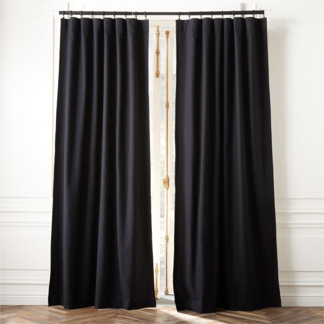 Basketweave Black Blackout Window Curtain Panel 48"x84'' - Image 0