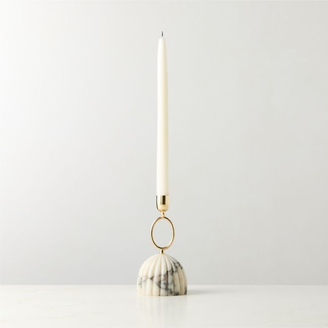 Cupola Viola Marble Taper Candle Holder Wide - Image 0