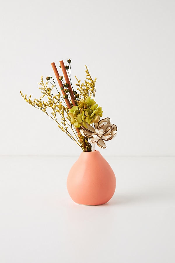 Floral Bouquet Ceramic Diffuser By Anthropologie in Orange - Image 0
