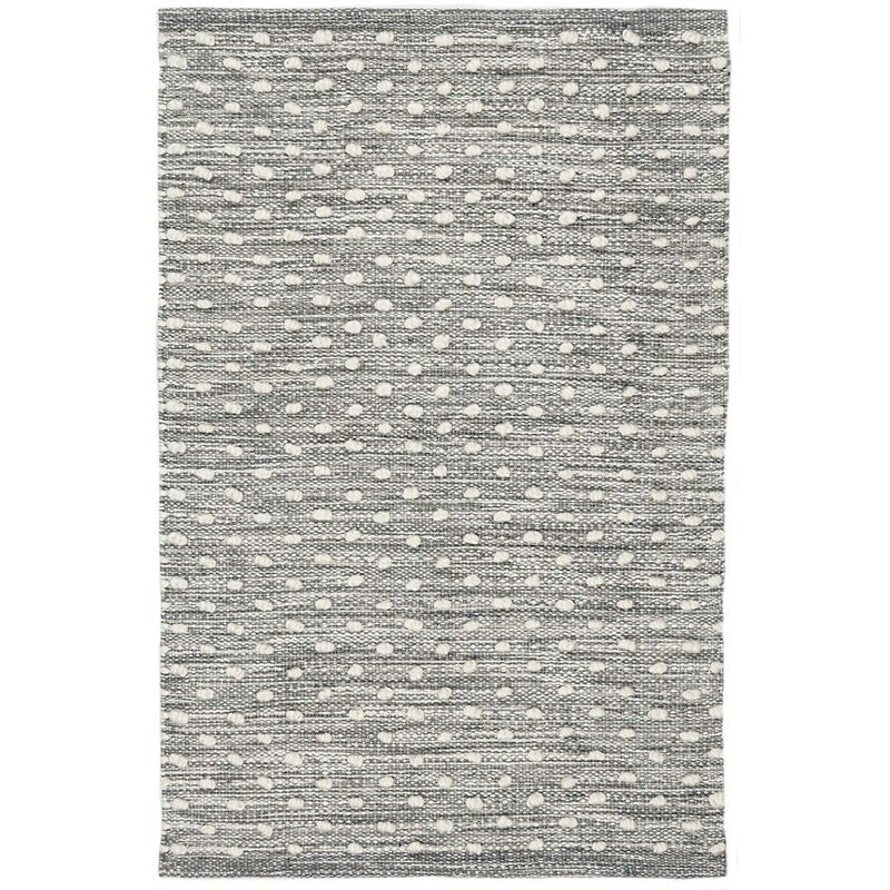 Dash and Albert Rugs Hobnail Polka Dots Handmade Flatweave Gray/Ivory Indoor / Outdoor Area Rug - Image 0
