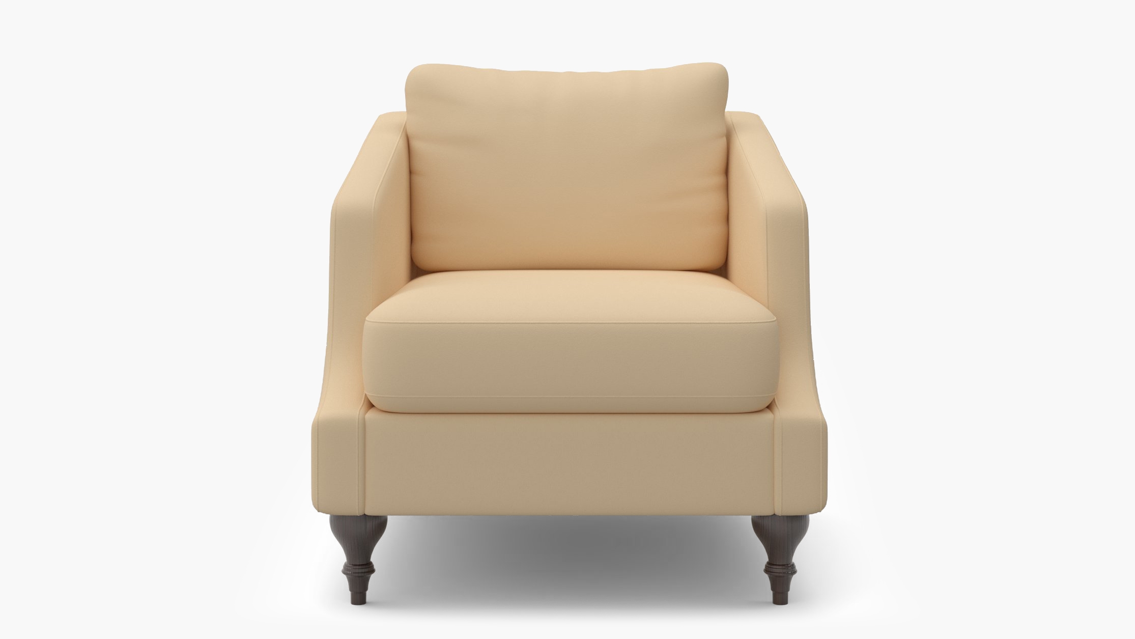 Slope Arm Chair, Flax Twill, Espresso Turned Wood Leg - Image 0