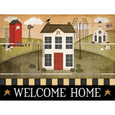 Primitive Welcome Home - Unframed Graphic Art Print on Wood - Image 0