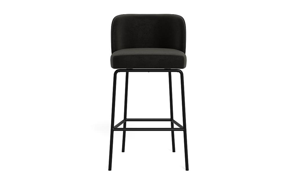 Graham Metal Framed Upholstered Bar Stool with Contrast Piping - Image 0