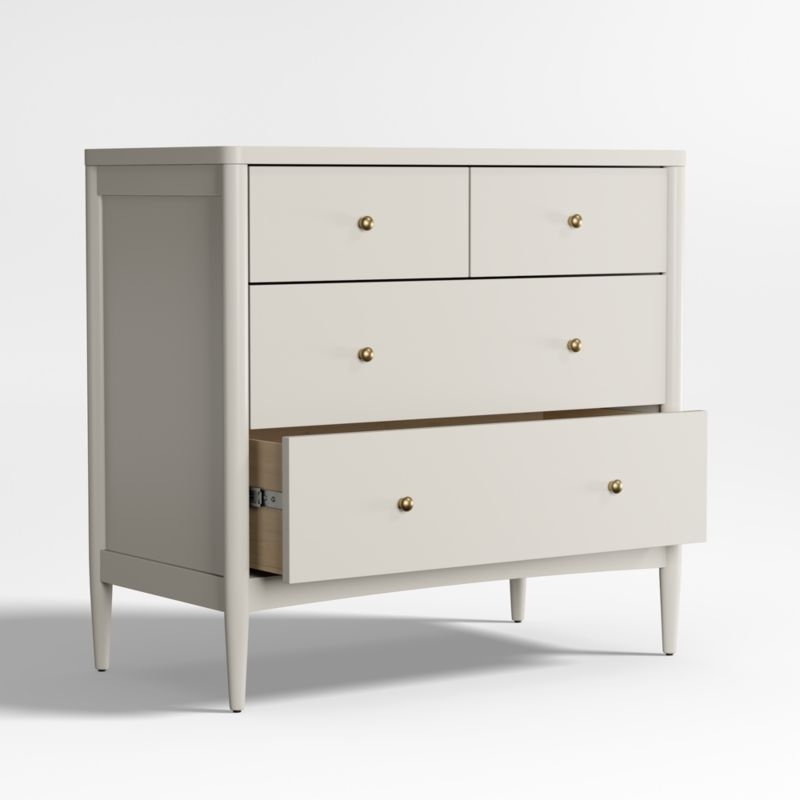 Hampshire Cozy Grey Wood 4-Drawer Kids Dresser - Image 2