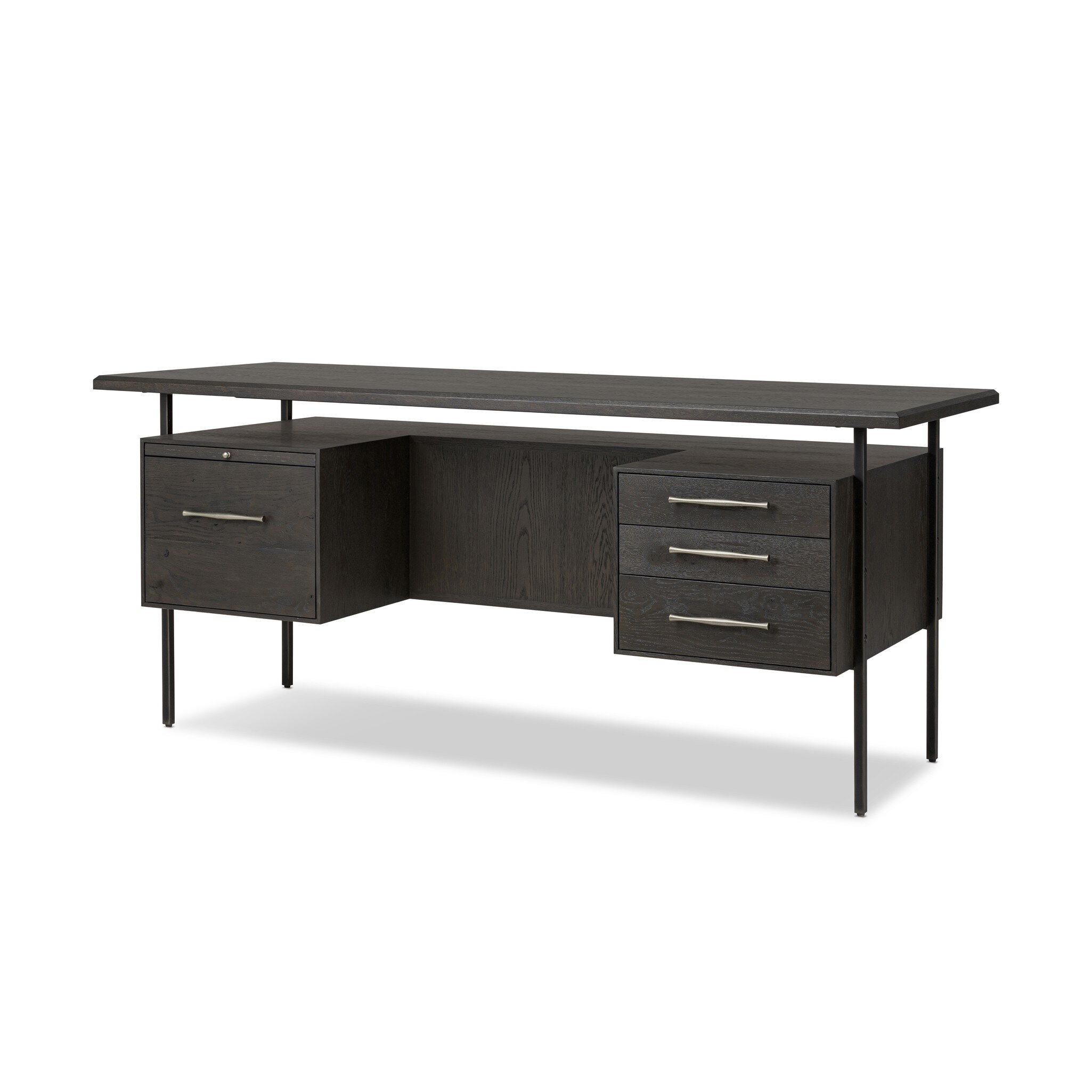 Lauren Desk - Charcoal Oak Resawn Veneer - Image 1
