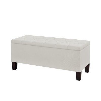 42 Inch Hinged Top Storage Bench W/ Diamond Tufted Seat In Glacier - Image 0