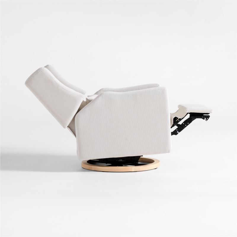 Babyletto Kiwi Striped Grey Nursery Glider Recliner Chair - Image 3