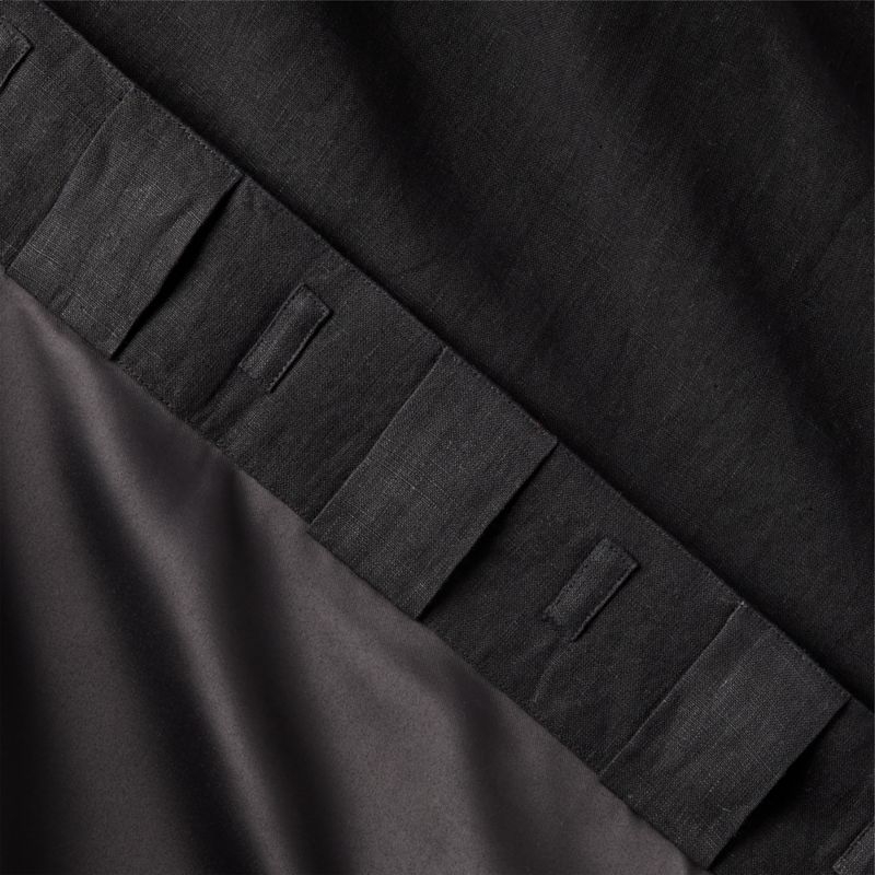 EUROPEAN FLAX™-Certified Linen Black Blackout Window Curtain Panel 48''x108'' - Image 4