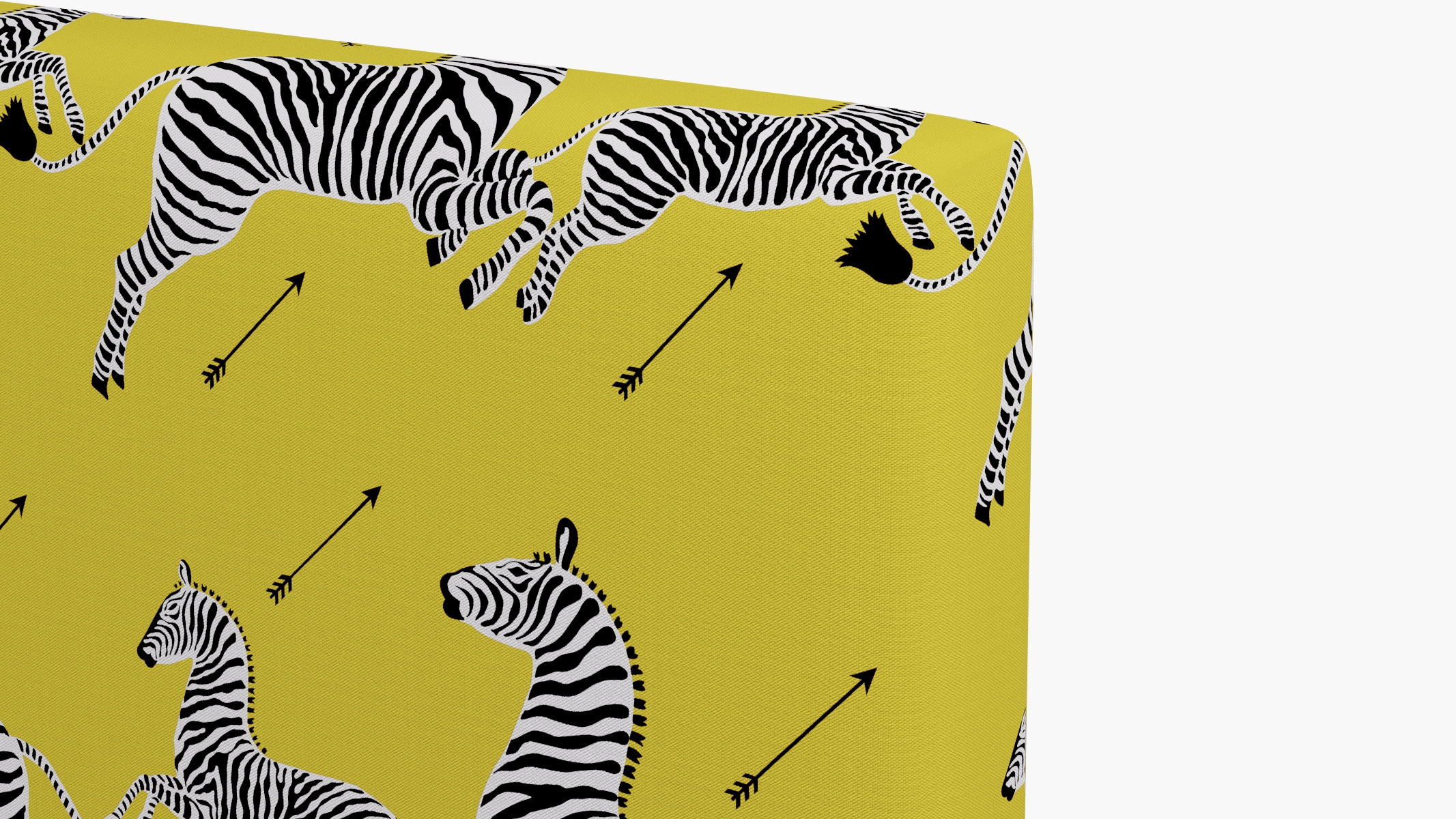 Square Back Headboard, Yellow Zebra, Full - Image 2