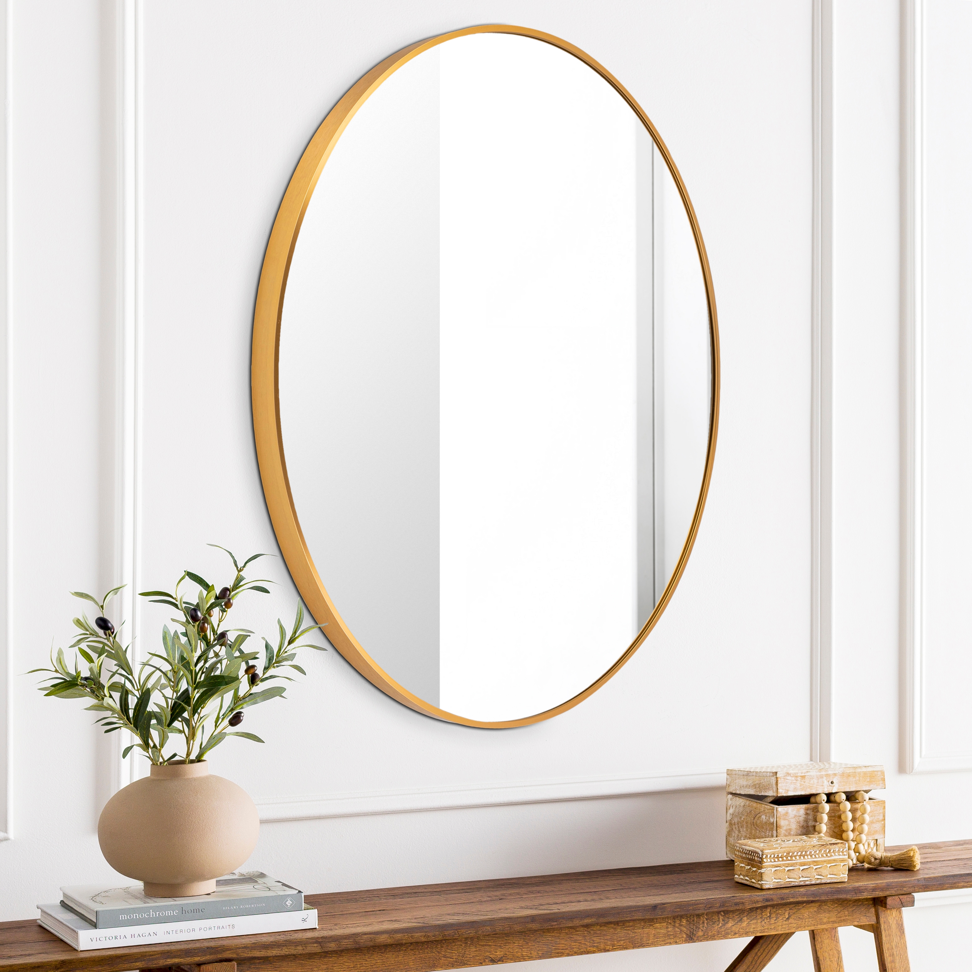 Aranya Gold 32"H x 32"W x 1"D Accent Mirror - Image 1