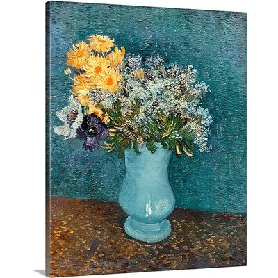 'Vase of Flowers, 1887' by Vincent Van Gogh Painting Print - Image 0
